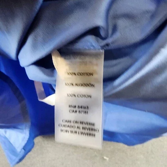 Tommy Hilfiger Puff-Sleeve Blouse Women's M Blue Ruffle Collar Button Closures - Picture 14 of 15